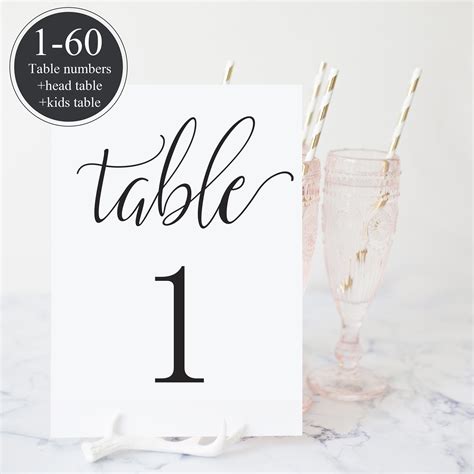 Wedding Table Number Template
